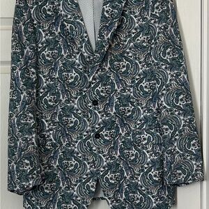 Alan Flusser Teal Paisley Sport Coat